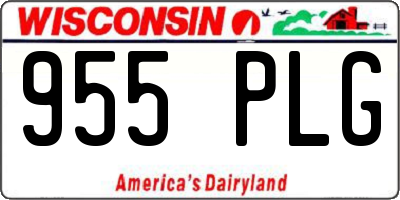 WI license plate 955PLG