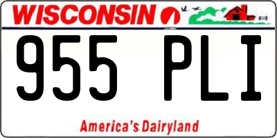 WI license plate 955PLI