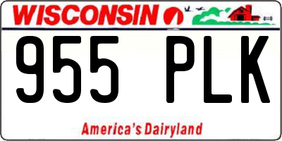 WI license plate 955PLK