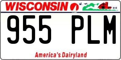 WI license plate 955PLM