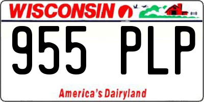WI license plate 955PLP