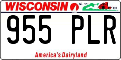 WI license plate 955PLR