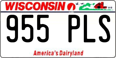 WI license plate 955PLS