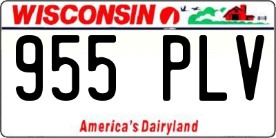 WI license plate 955PLV