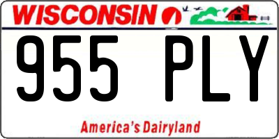 WI license plate 955PLY