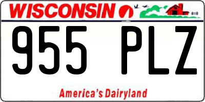 WI license plate 955PLZ