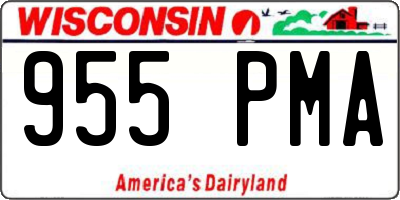 WI license plate 955PMA
