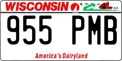WI license plate 955PMB