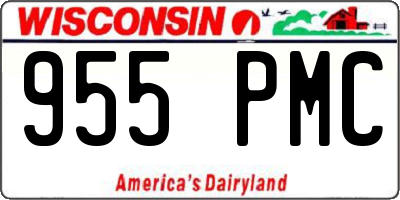 WI license plate 955PMC