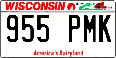 WI license plate 955PMK