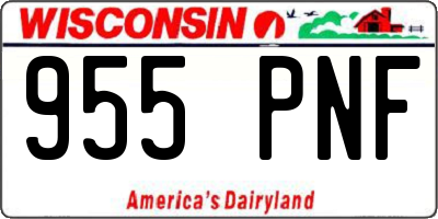 WI license plate 955PNF