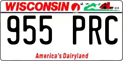 WI license plate 955PRC