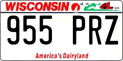 WI license plate 955PRZ