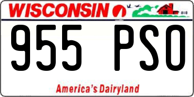 WI license plate 955PSO