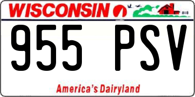 WI license plate 955PSV