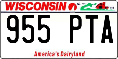 WI license plate 955PTA