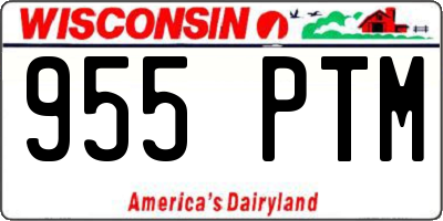 WI license plate 955PTM