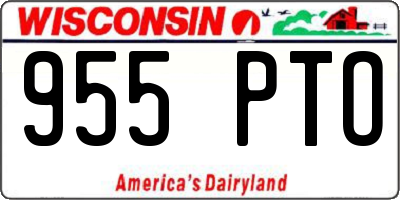 WI license plate 955PTO