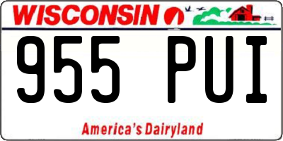 WI license plate 955PUI