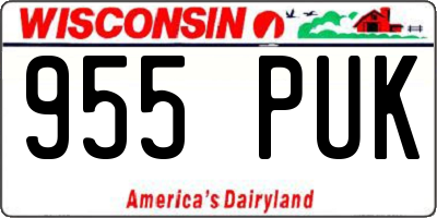 WI license plate 955PUK