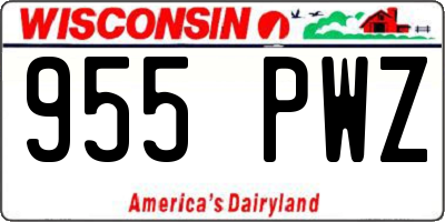 WI license plate 955PWZ
