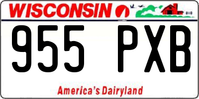 WI license plate 955PXB