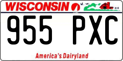 WI license plate 955PXC