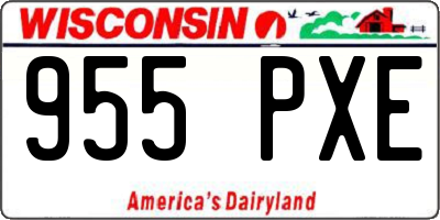 WI license plate 955PXE