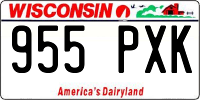 WI license plate 955PXK