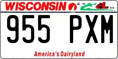 WI license plate 955PXM