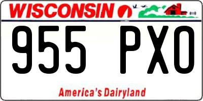 WI license plate 955PXO
