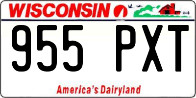 WI license plate 955PXT