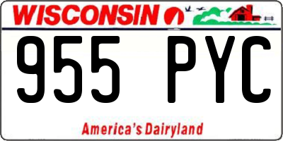WI license plate 955PYC