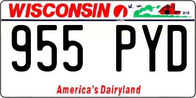 WI license plate 955PYD