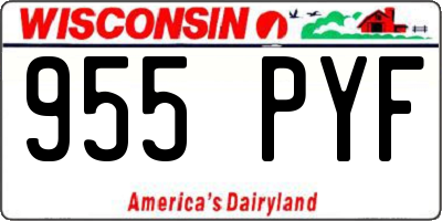 WI license plate 955PYF