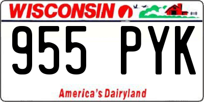 WI license plate 955PYK