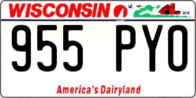 WI license plate 955PYO