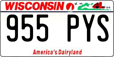 WI license plate 955PYS