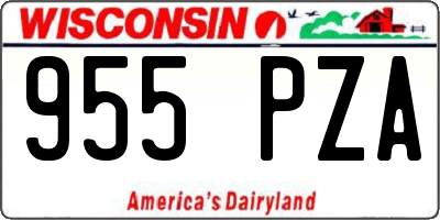 WI license plate 955PZA