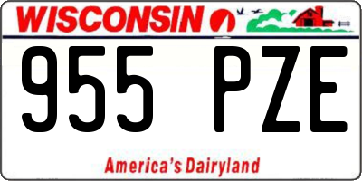 WI license plate 955PZE