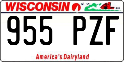WI license plate 955PZF