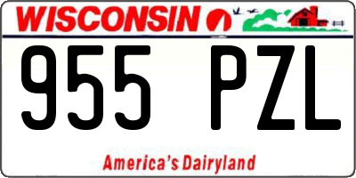 WI license plate 955PZL