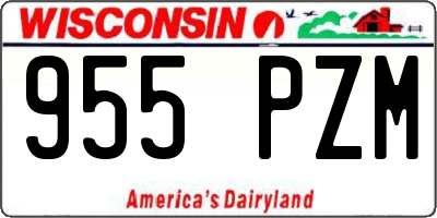 WI license plate 955PZM