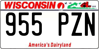 WI license plate 955PZN