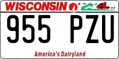 WI license plate 955PZU