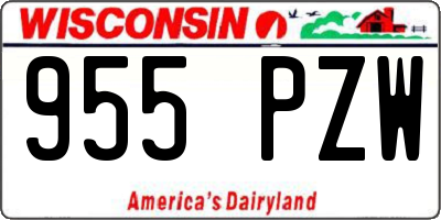 WI license plate 955PZW