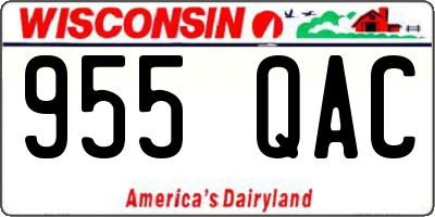 WI license plate 955QAC