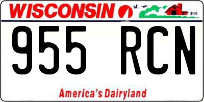 WI license plate 955RCN