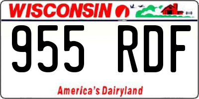 WI license plate 955RDF