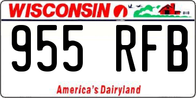 WI license plate 955RFB